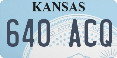 KS license plate 640ACQ