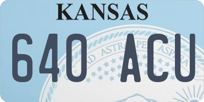 KS license plate 640ACU