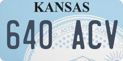 KS license plate 640ACV