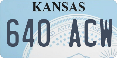 KS license plate 640ACW
