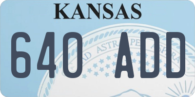 KS license plate 640ADD