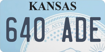 KS license plate 640ADE