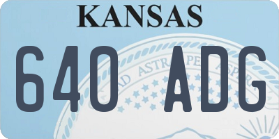 KS license plate 640ADG