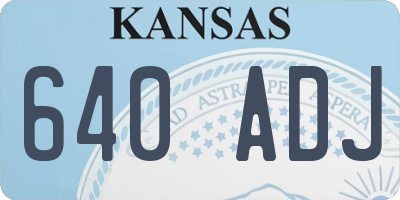 KS license plate 640ADJ