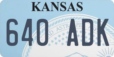 KS license plate 640ADK