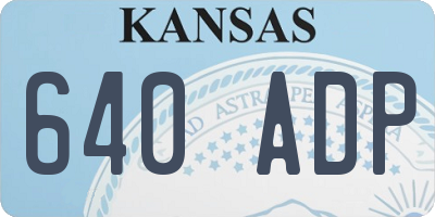 KS license plate 640ADP