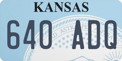 KS license plate 640ADQ
