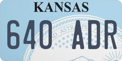 KS license plate 640ADR