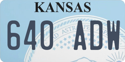 KS license plate 640ADW