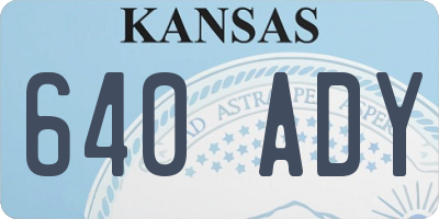 KS license plate 640ADY