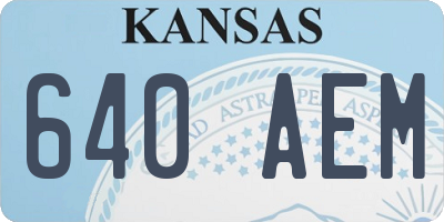 KS license plate 640AEM