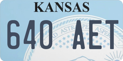 KS license plate 640AET