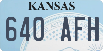 KS license plate 640AFH