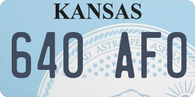 KS license plate 640AFO