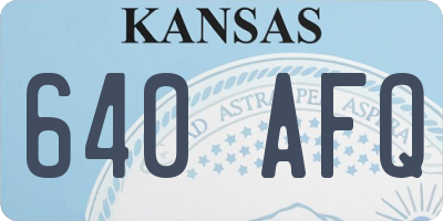 KS license plate 640AFQ