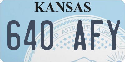 KS license plate 640AFY