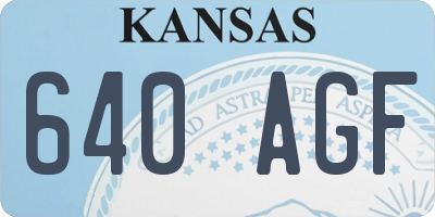 KS license plate 640AGF