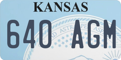 KS license plate 640AGM