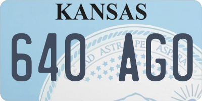 KS license plate 640AGO