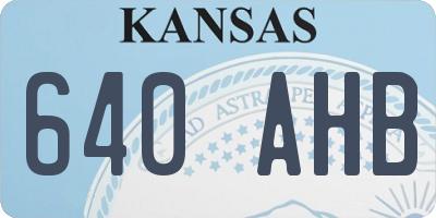 KS license plate 640AHB