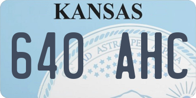 KS license plate 640AHC