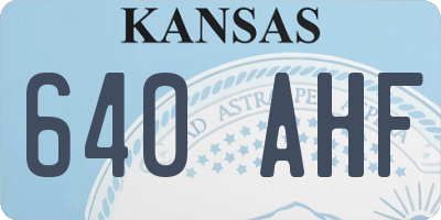 KS license plate 640AHF