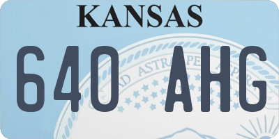KS license plate 640AHG