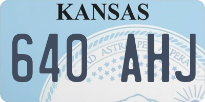 KS license plate 640AHJ