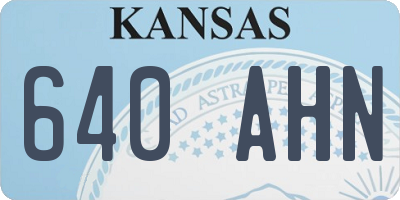 KS license plate 640AHN