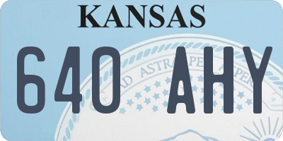 KS license plate 640AHY