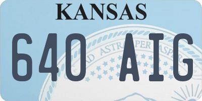 KS license plate 640AIG