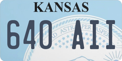 KS license plate 640AII