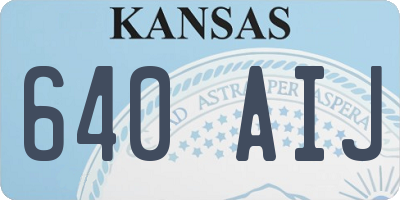 KS license plate 640AIJ
