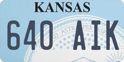 KS license plate 640AIK