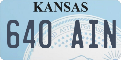 KS license plate 640AIN