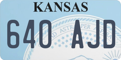 KS license plate 640AJD