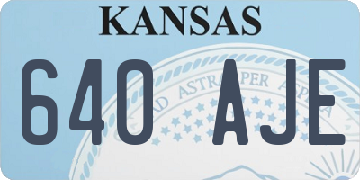 KS license plate 640AJE