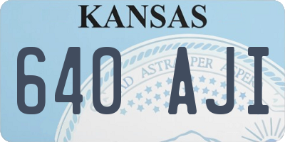 KS license plate 640AJI
