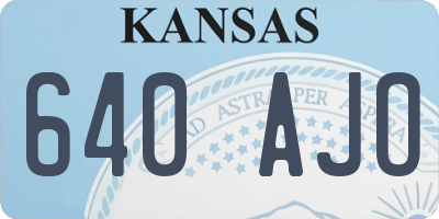 KS license plate 640AJO