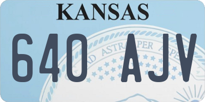 KS license plate 640AJV