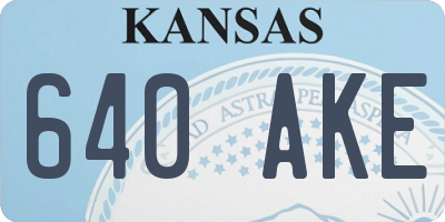 KS license plate 640AKE