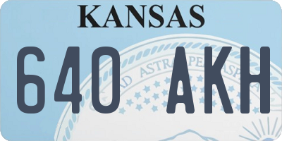 KS license plate 640AKH