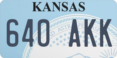 KS license plate 640AKK