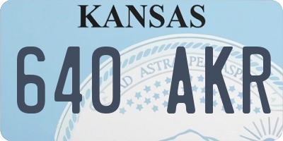 KS license plate 640AKR