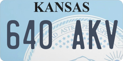 KS license plate 640AKV