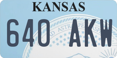 KS license plate 640AKW