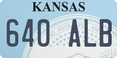 KS license plate 640ALB