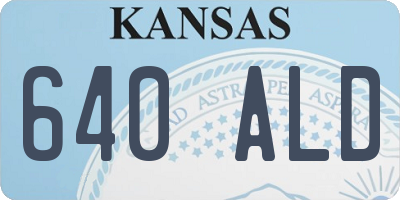 KS license plate 640ALD