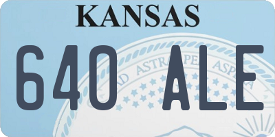KS license plate 640ALE