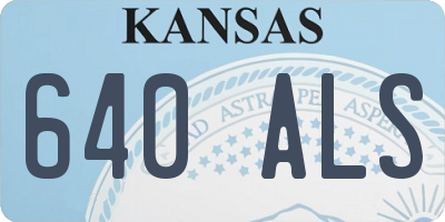 KS license plate 640ALS
